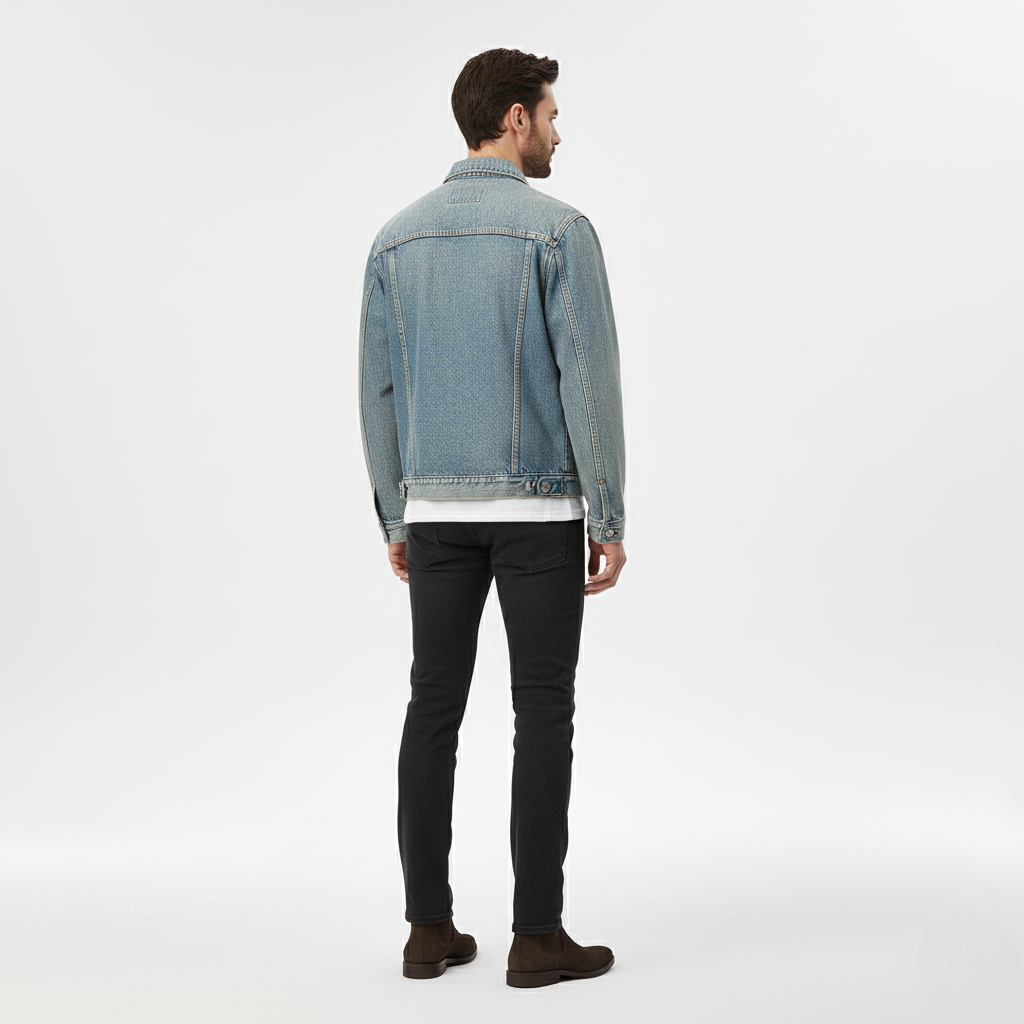 Men's Classic Denim Trucker Jacket – Button-Up Jean Jacket