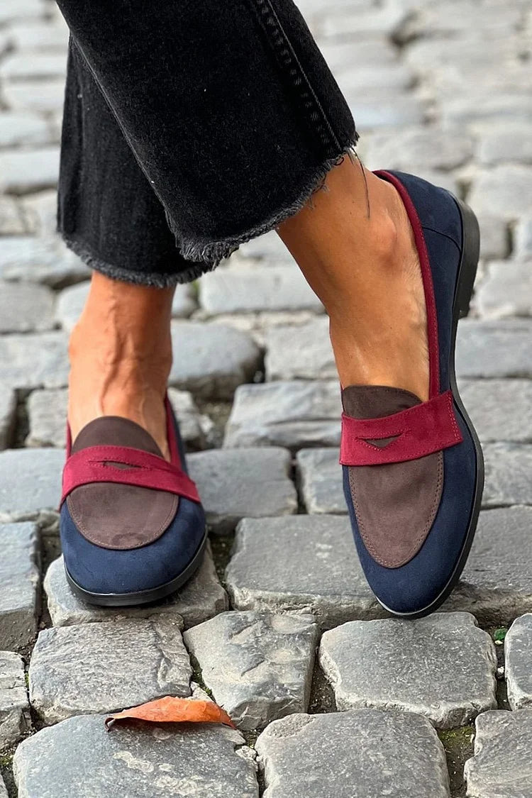 Women's Round Toe Comfort Loafers – Low Heel Everyday Flats