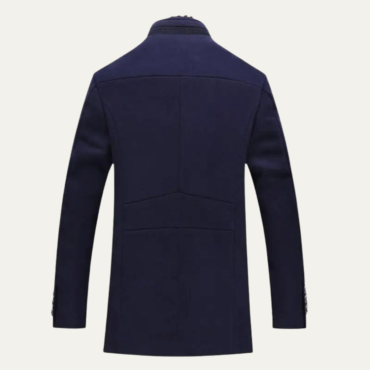Men's Stand Collar Trench Coat – Smart Casual Wool Blend Overcoat