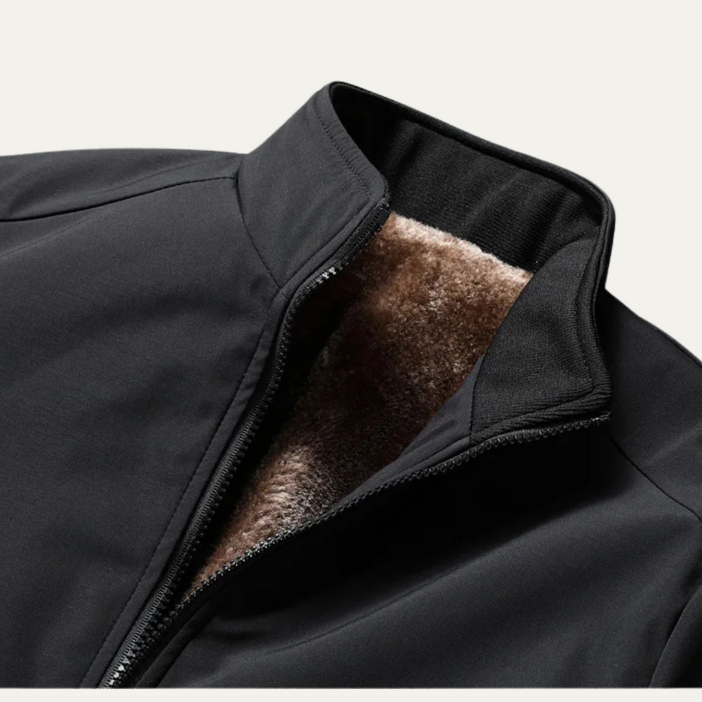 Men's Fleece Lined Zip Jacket – Sleek Warm Winter Layer
