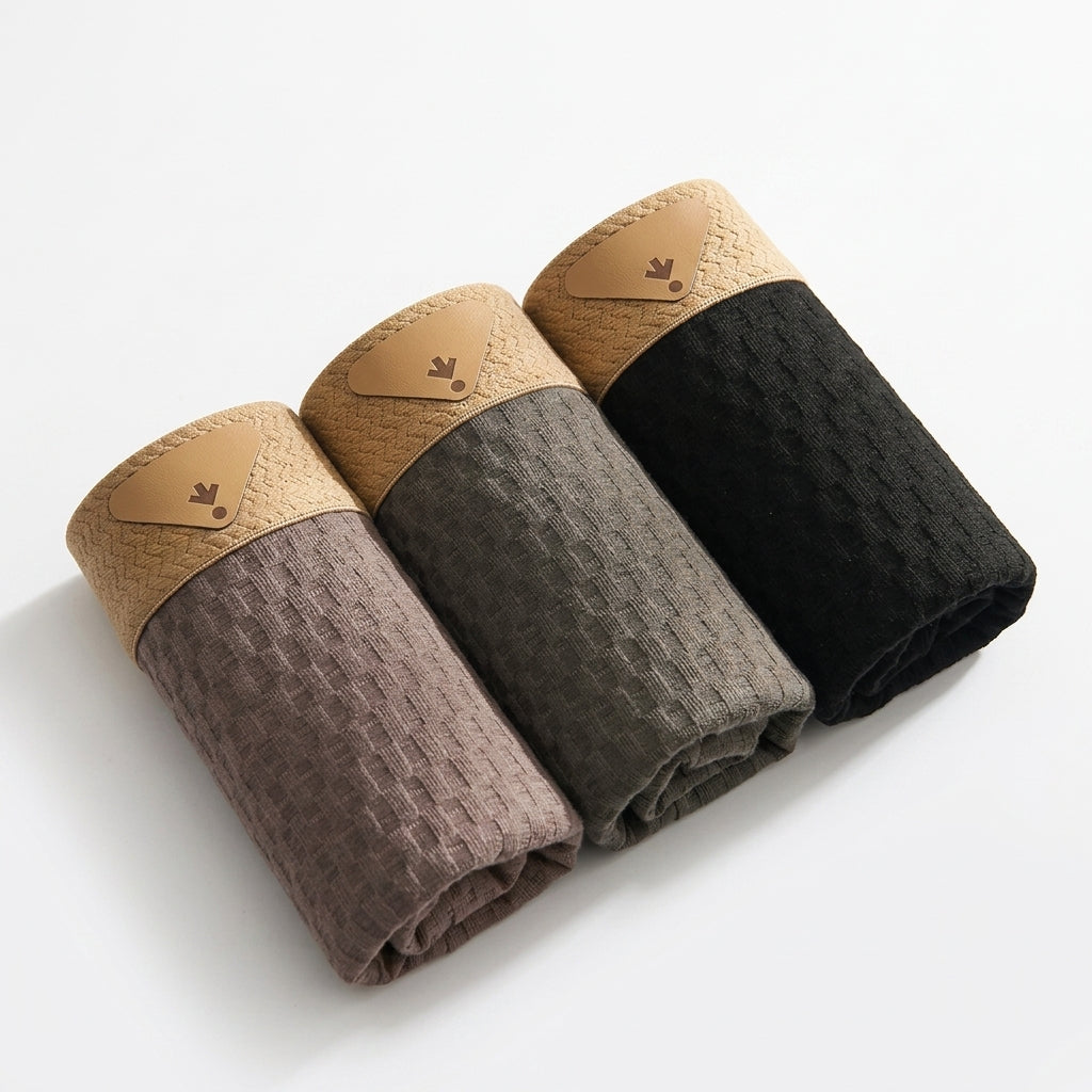 Men's Organic Cotton Boxer Briefs 3-Pack – Breathable Waffle Knit Underwear