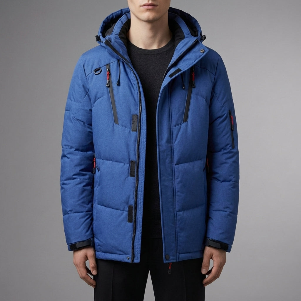 Men's Hooded Puffer Parka – Quilted Insulated Winter Jacket