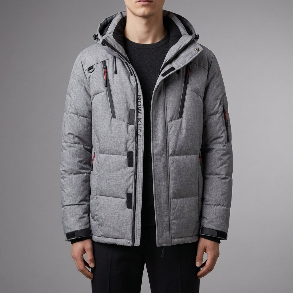 Men's Hooded Puffer Parka – Quilted Insulated Winter Jacket