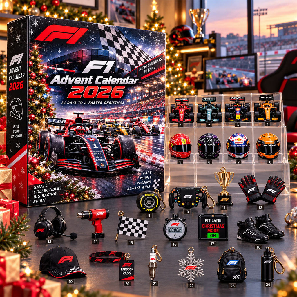 Mason | Formula Racing Christmas Advent Calendar 2026 with 24 Grand Prix Tree Ornaments