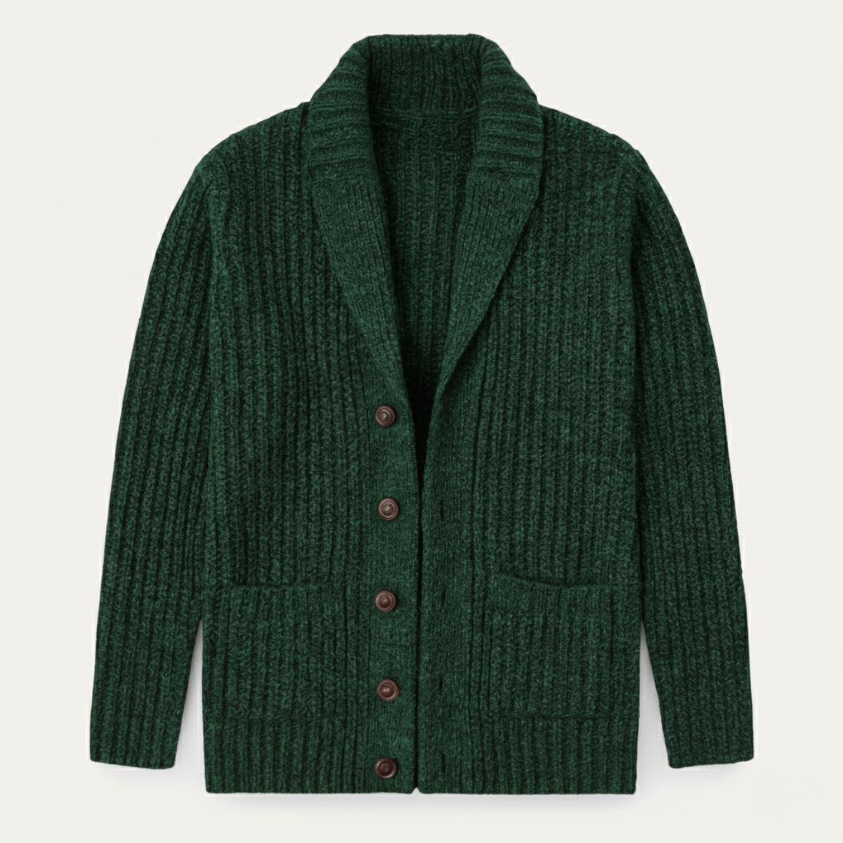 Men's Chunky Shawl Collar Cardigan – Heavy Cable Knit Button Sweater