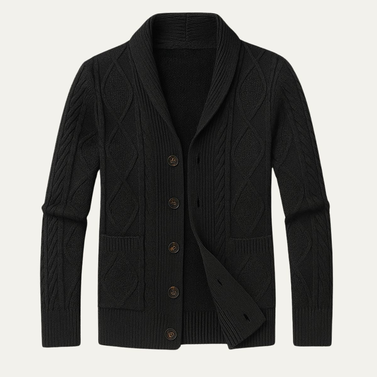 Men's Soft Knit Button Cardigan – Relaxed Smart Casual Sweater with Pockets