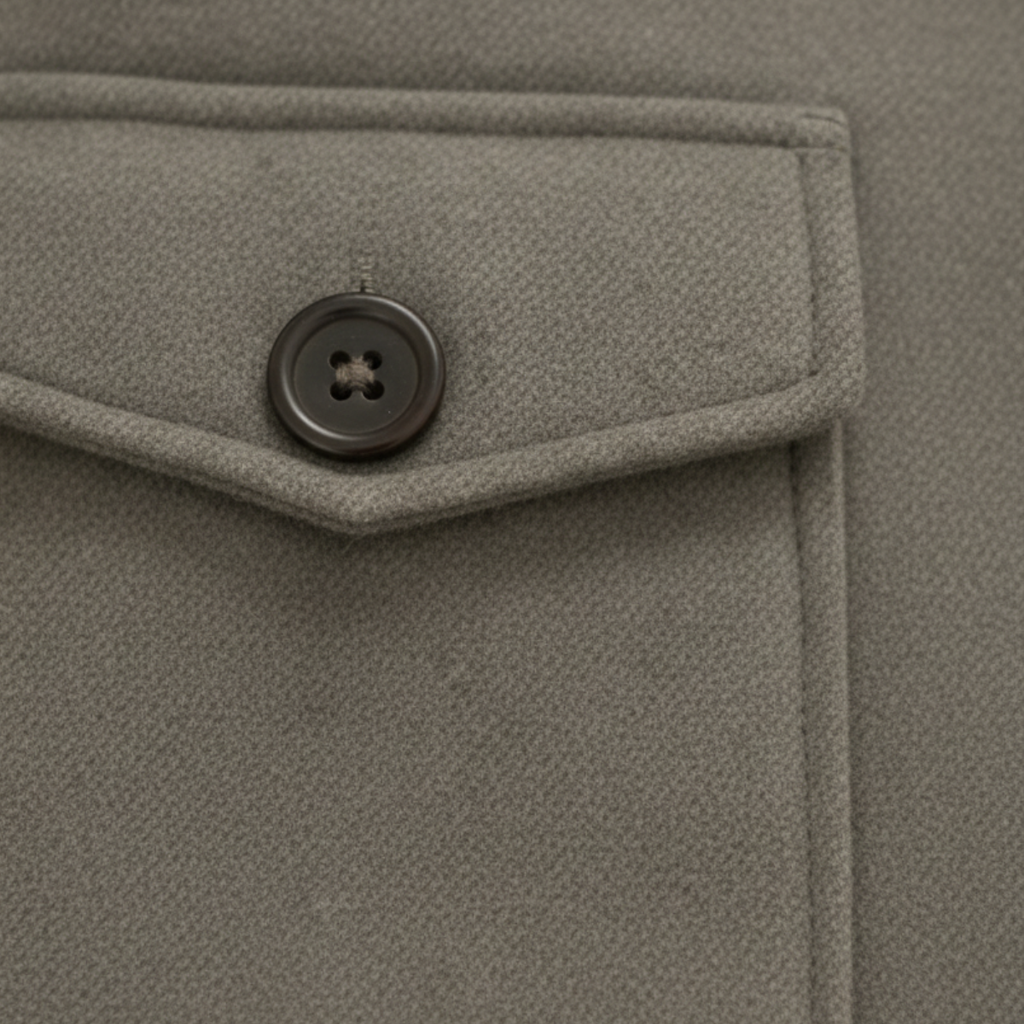 Men's Smart Tailored Overcoat – Structured Collar Winter Coat