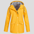 Women's Insulated Hooded Rain Jacket – Windproof Water-Resistant Coat