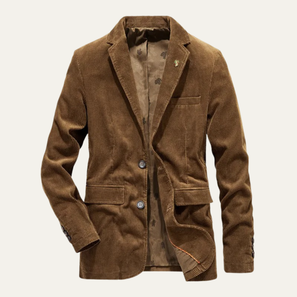 Men's Vintage Corduroy Blazer – Tailored Sport Coat with Elbow Patches