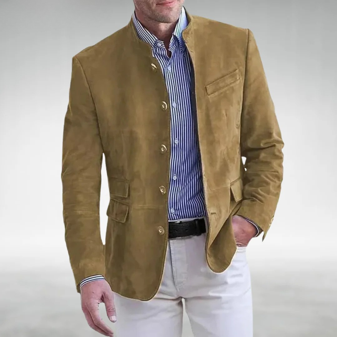 Men's Mao Collar Smart Casual Jacket – Lightweight Tailored Fit