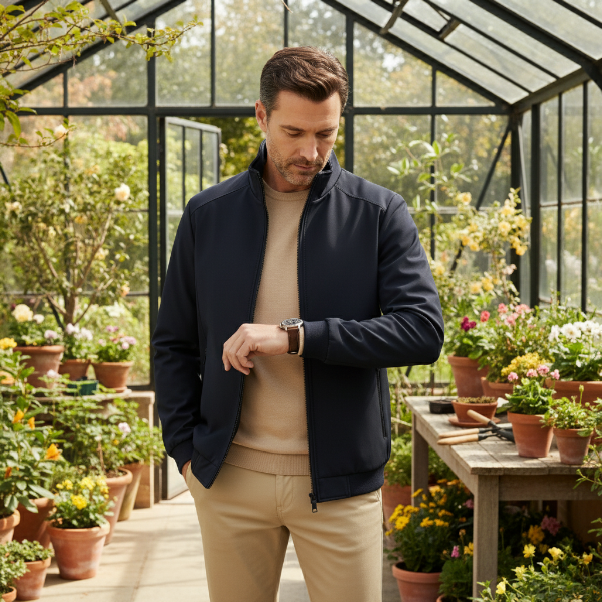 Men's Fleece Lined Zip Jacket – Sleek Warm Winter Layer