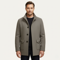 Men's Smart Tailored Overcoat – Structured Collar Winter Coat