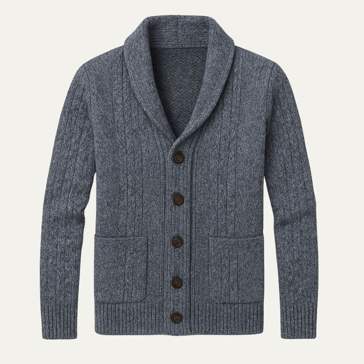 Men's Soft Knit Button Cardigan – Relaxed Smart Casual Sweater with Pockets