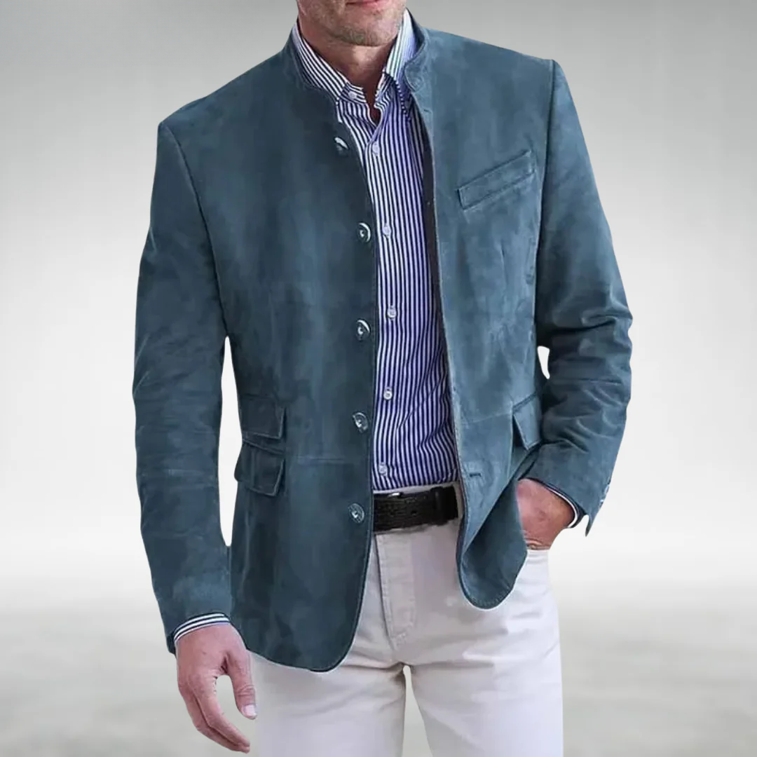 Men's Mao Collar Smart Casual Jacket – Lightweight Tailored Fit