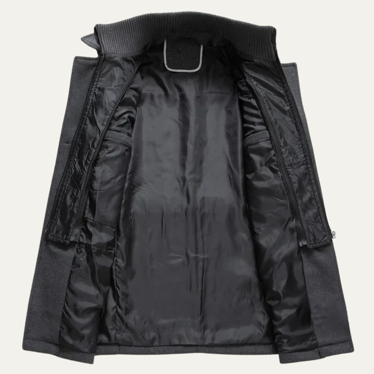 Men's Tailored Wool Blend Overcoat – Lapel Collar Trench-Style Coat