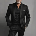 Men's Slim Fit Business Casual Suit – Two-Piece Cotton Blend Set