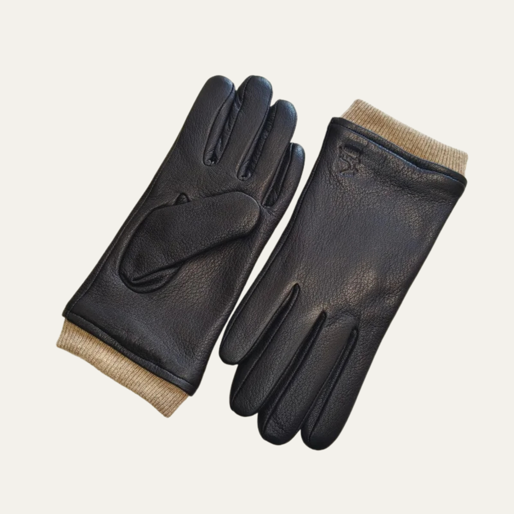 Men's Wool Lined Driving Gloves – Faux Leather Winter Gloves