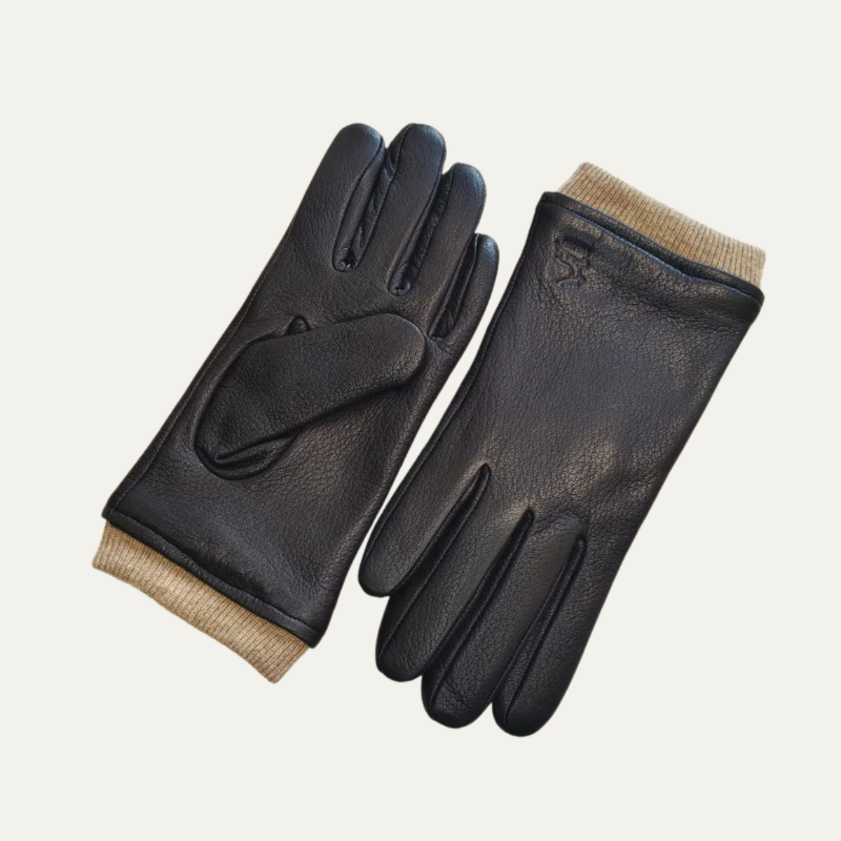 Men's Wool Lined Driving Gloves – Faux Leather Winter Gloves