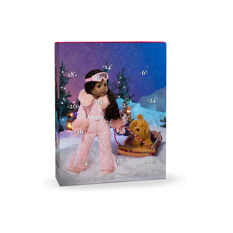 Maisie | 18 Inch Doll Christmas Advent Calendar with 24 Doll Clothes and Accessories