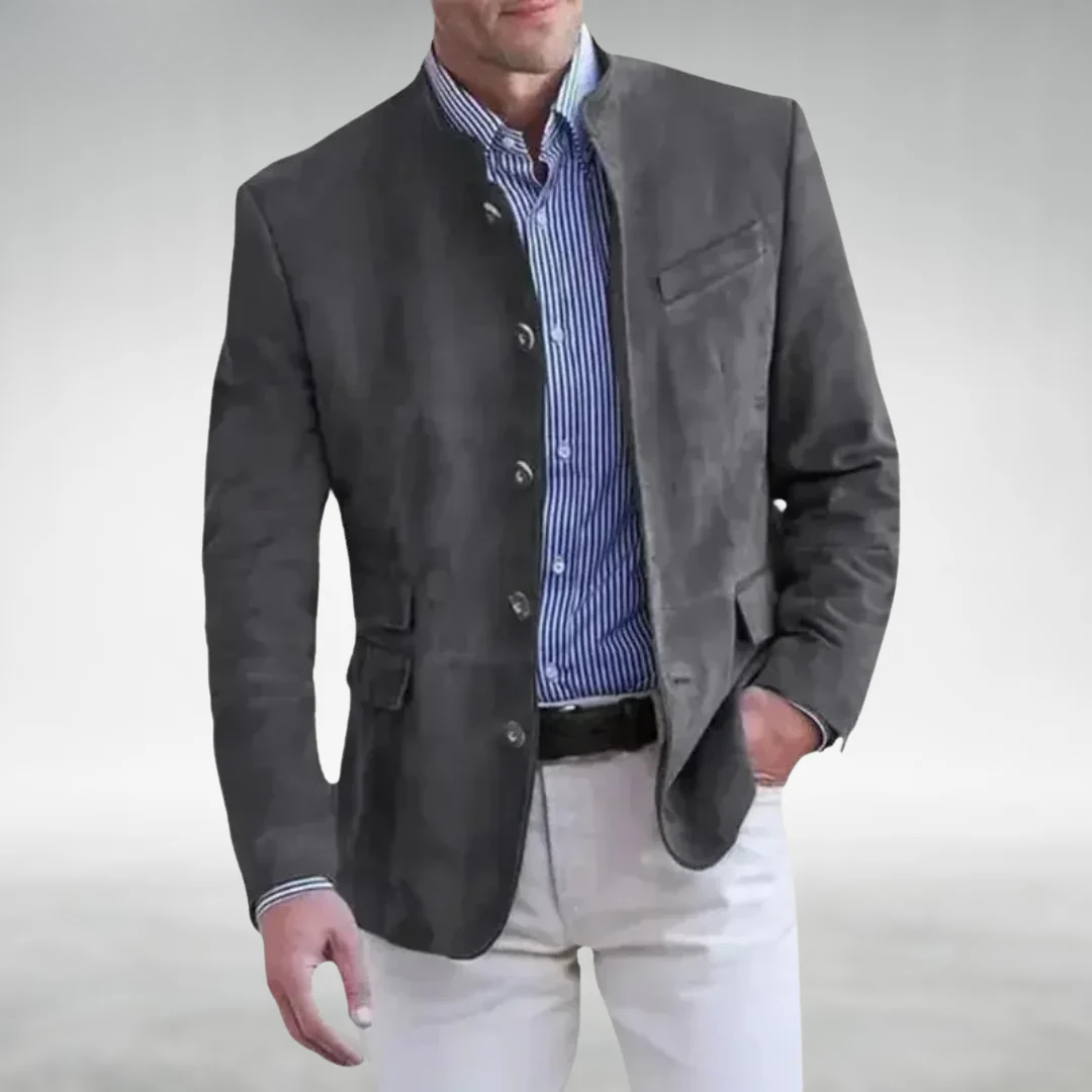 Men's Mao Collar Smart Casual Jacket – Lightweight Tailored Fit