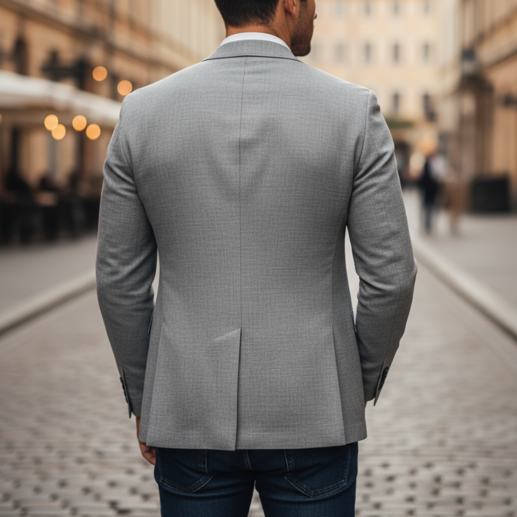 Men's Slim Fit Single Button Blazer – Structured Woven Sport Coat