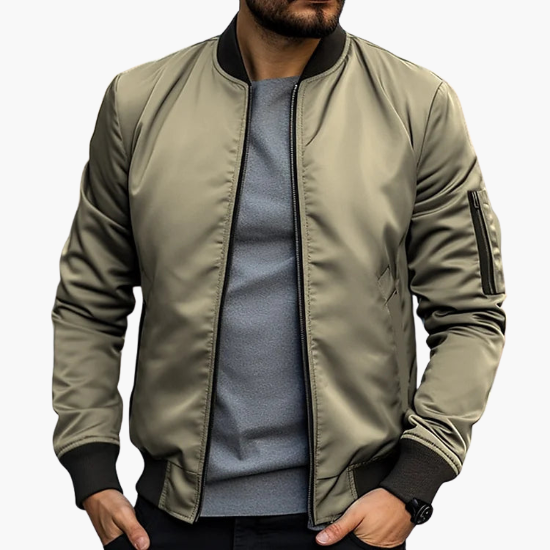 Men's Slim Fit Bomber Jacket – Lightweight Transitional Jacket