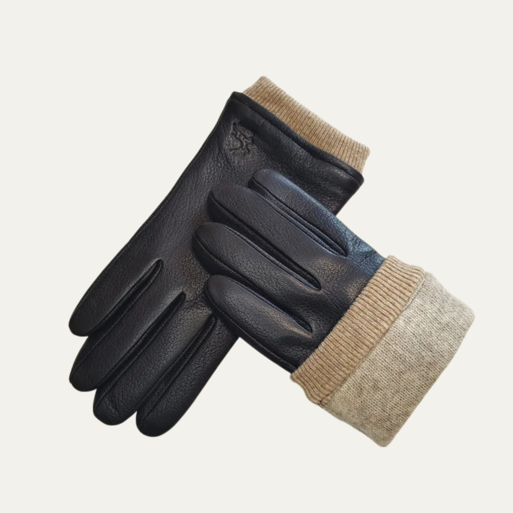 Men's Wool Lined Driving Gloves – Faux Leather Winter Gloves
