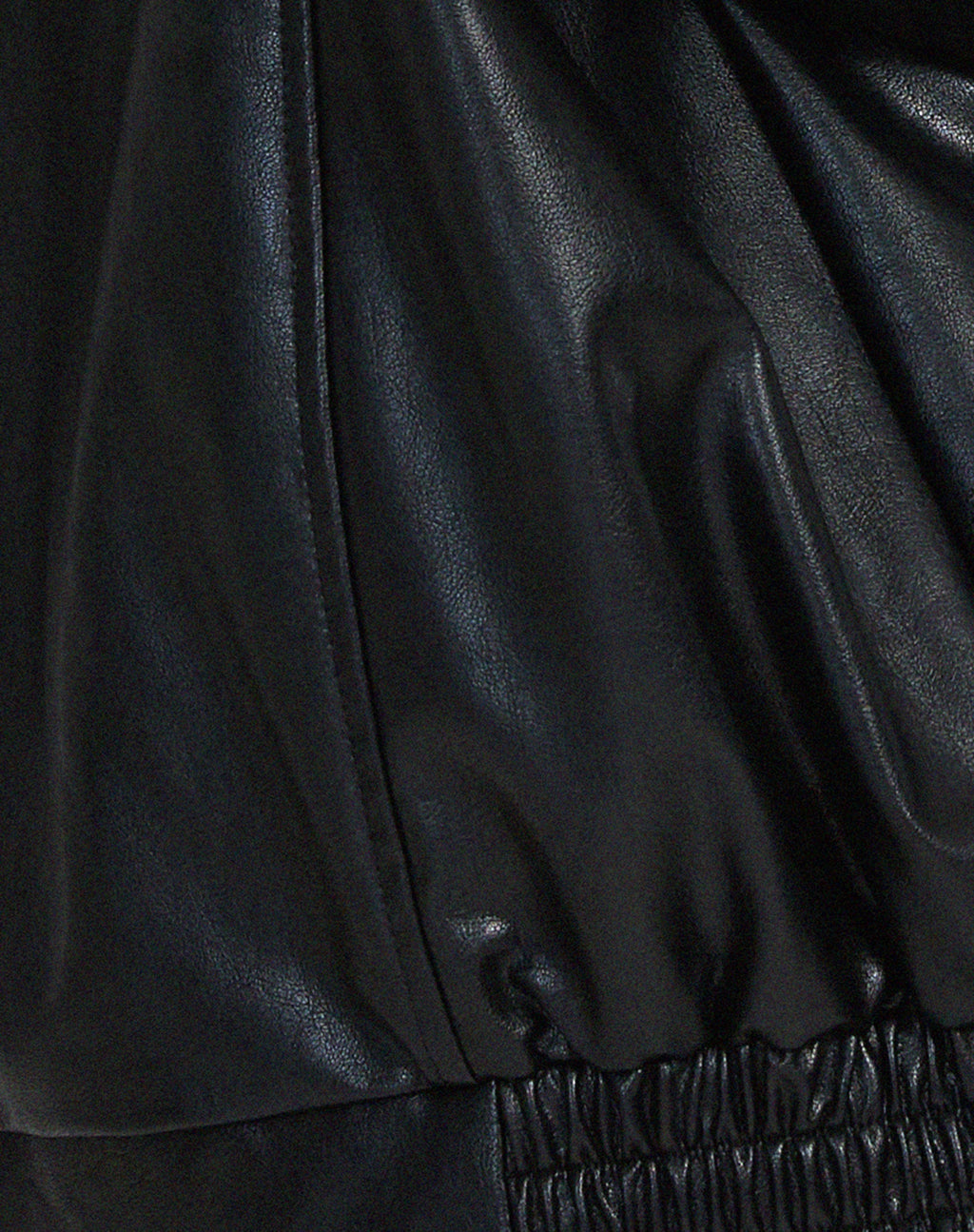 Women's Oversized Bomber Jacket – Leather-Look Boxy Fit