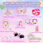Lily | Kids Unicorn Christmas Advent Calendar with 24 Jewelry and Hair Accessories