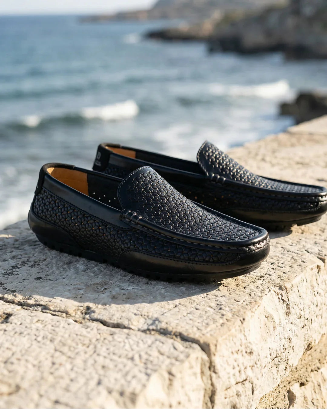 Men's Woven Slip-On Loafers – Handwoven Summer Driving Shoes