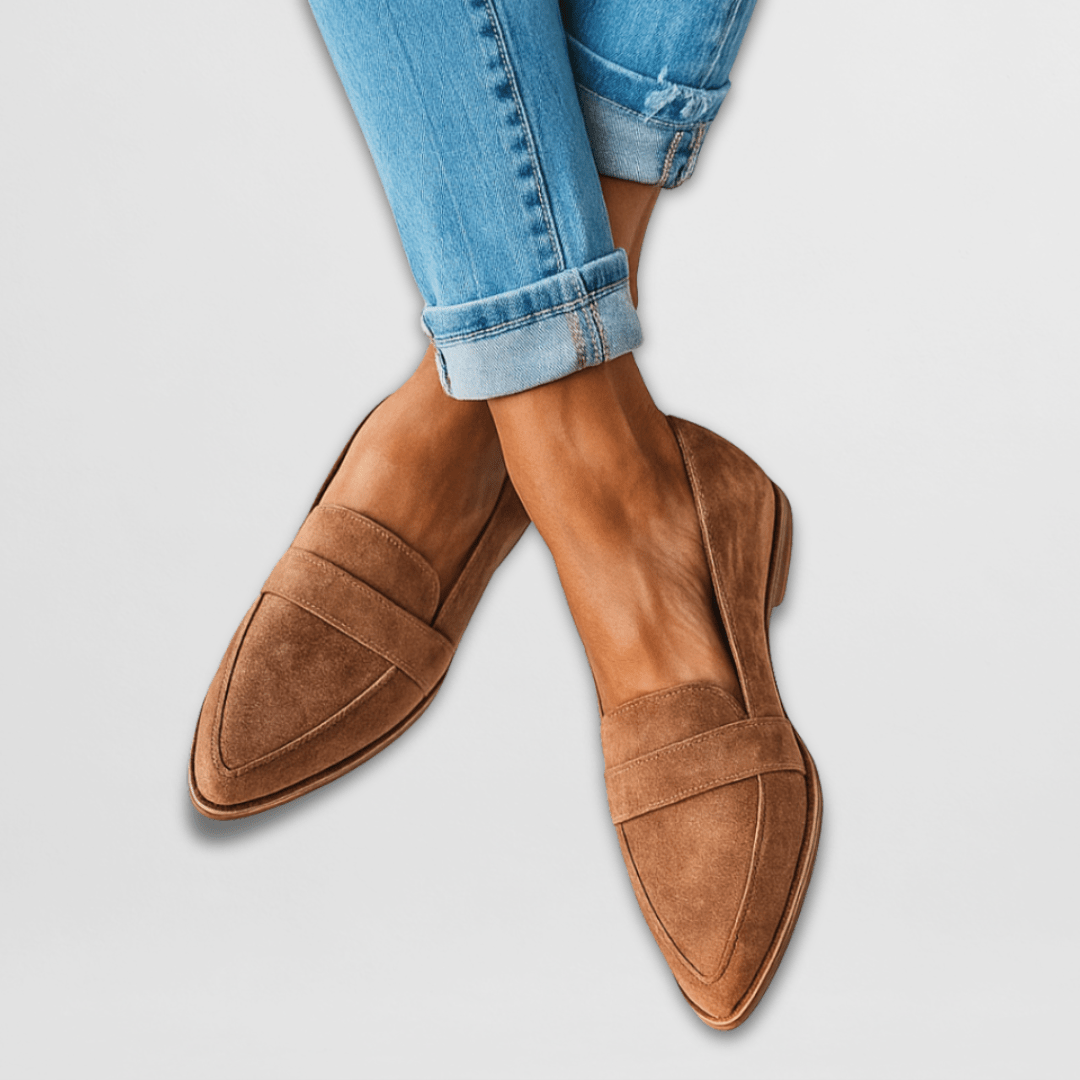 Women's Soft Suede Loafers – Cushioned Flexible Slip-On Flats