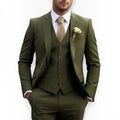 Men's Slim Fit Three-Piece Suit – Jacket, Vest and Trousers Set for Weddings and Events