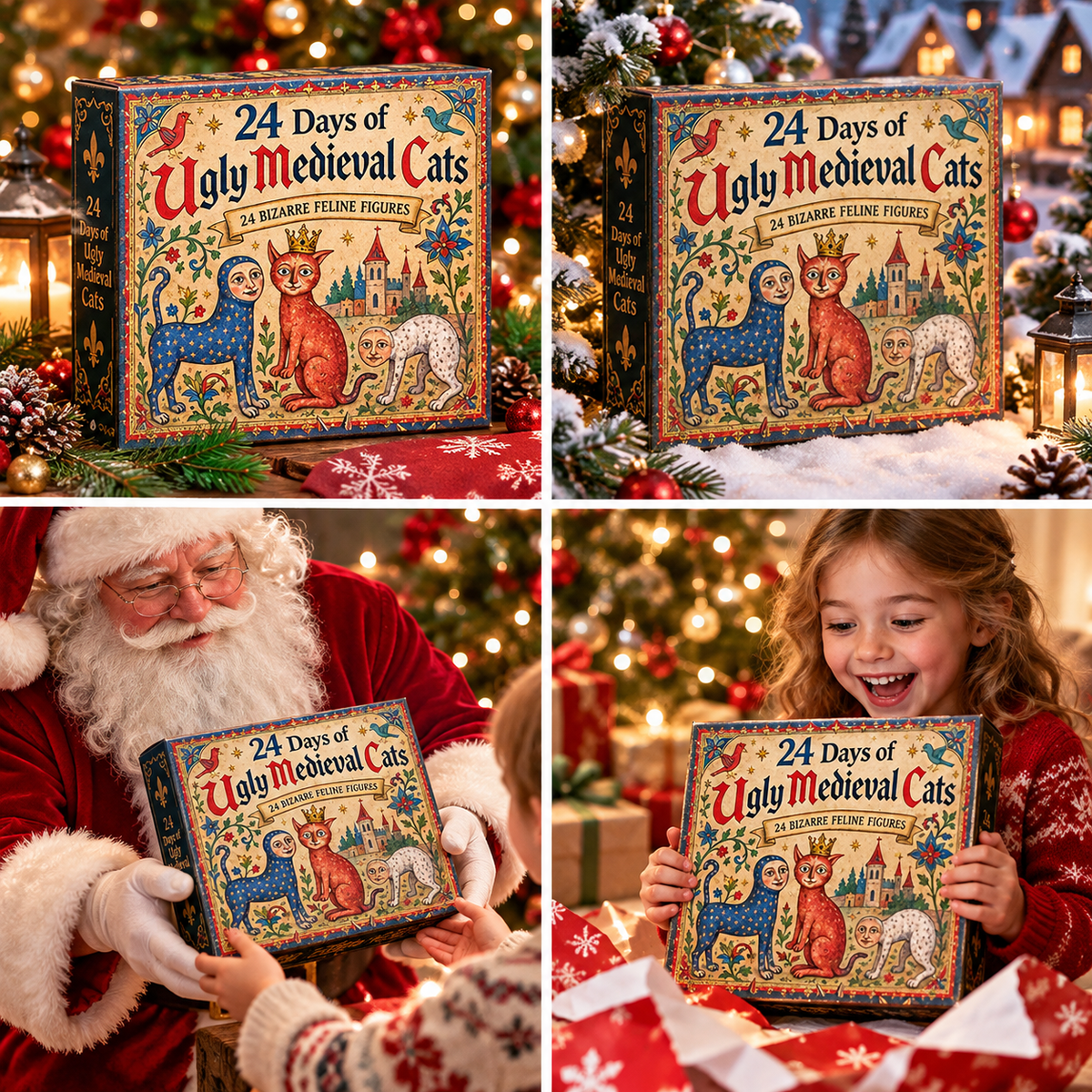 Felix | Medieval Cat Christmas Advent Calendar with 24 Funny Cat Figurines