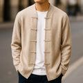 Men's Mandarin Collar Knit Cardigan – Toggle Closure Sweater Jacket