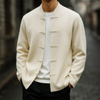 Men's Mandarin Collar Knit Cardigan – Toggle Closure Sweater Jacket