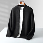 Men's Mandarin Collar Knit Cardigan – Toggle Closure Sweater Jacket