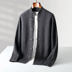 Men's Mandarin Collar Knit Cardigan – Toggle Closure Sweater Jacket