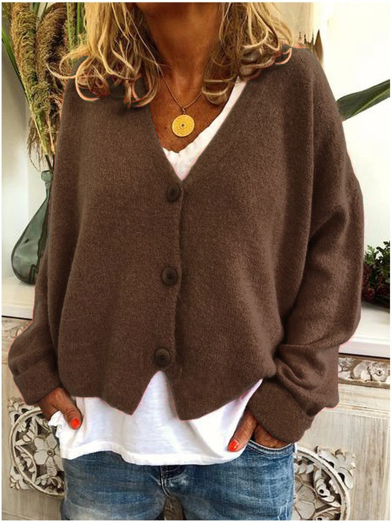 Women's Soft Knit Cardigan – Relaxed Fit Warm Button Sweater