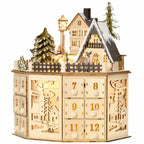 Willow | Wooden LED Christmas Advent Calendar with 24 Refillable Drawers