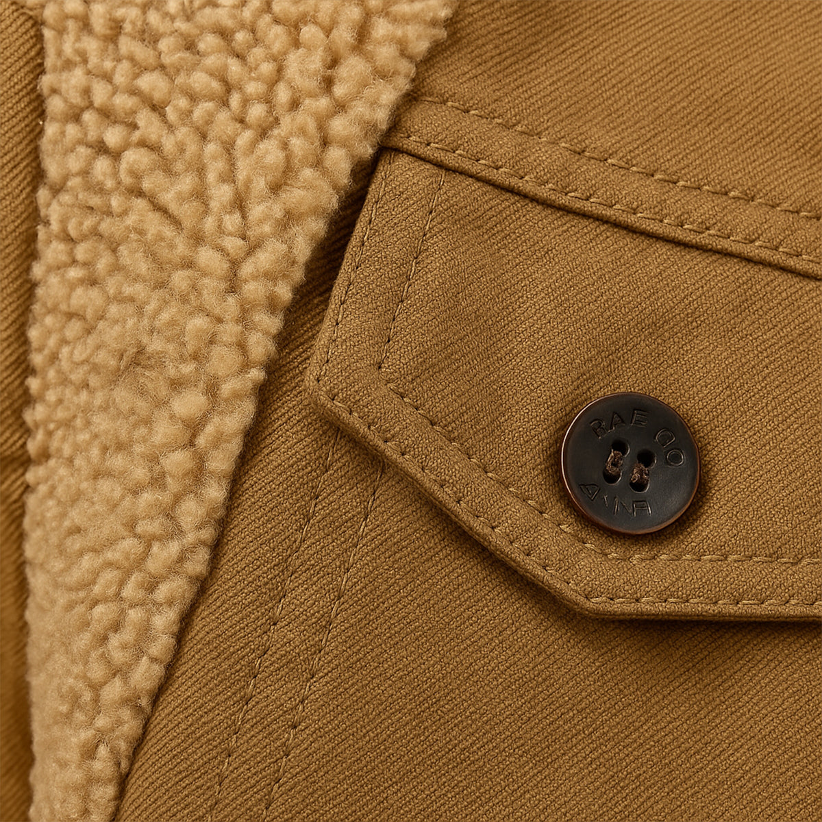 Men's Fleece Lined Button Coat – Warm Winter Jacket with Fleece Collar