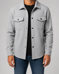 Men's Brushed Utility Overshirt – Button-Up Shirt Jacket with Chest Pockets