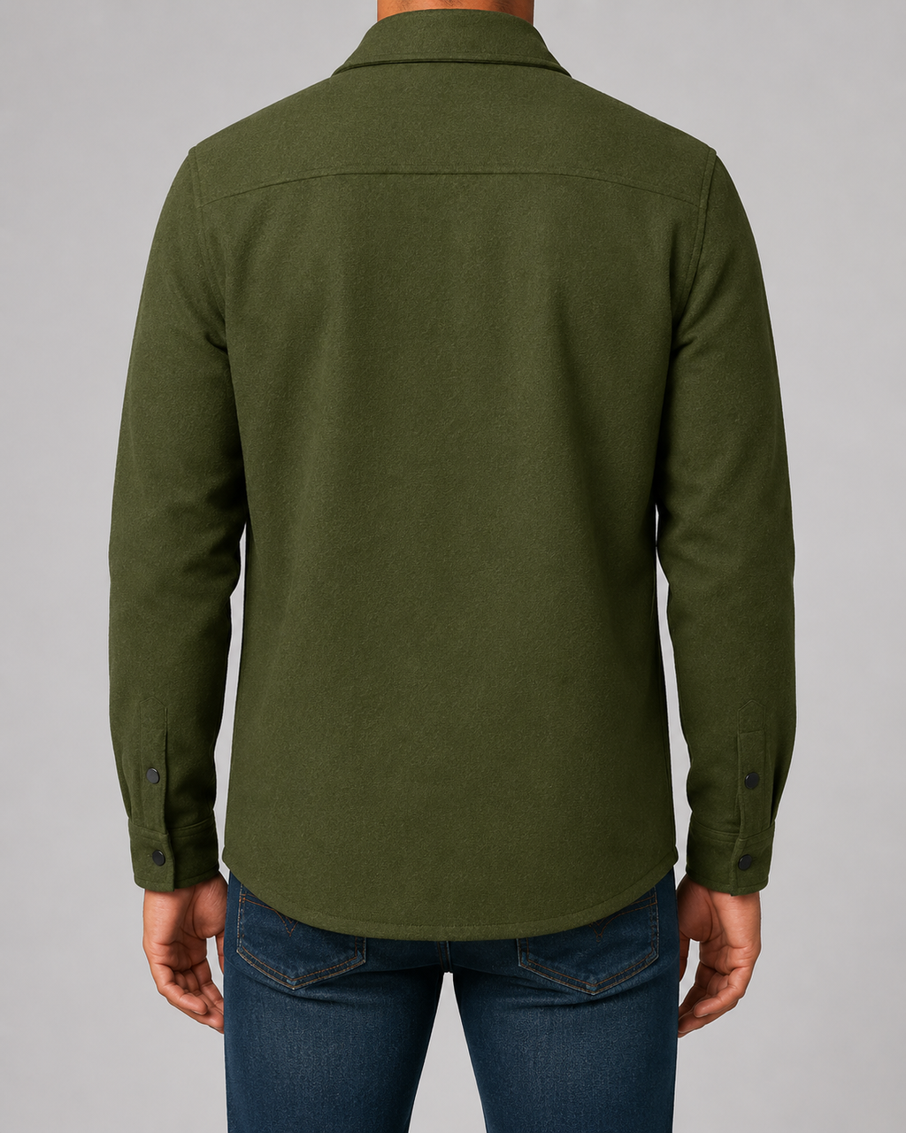 Men's Brushed Utility Overshirt – Button-Up Shirt Jacket with Chest Pockets