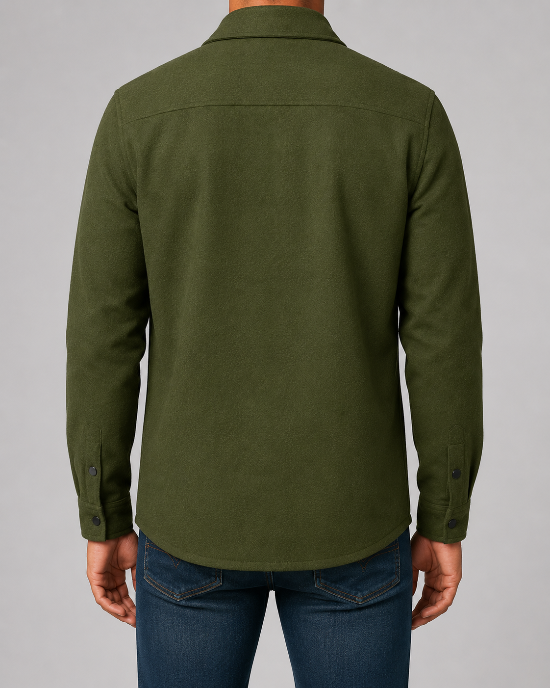 Men's Brushed Utility Overshirt – Button-Up Shirt Jacket with Chest Pockets