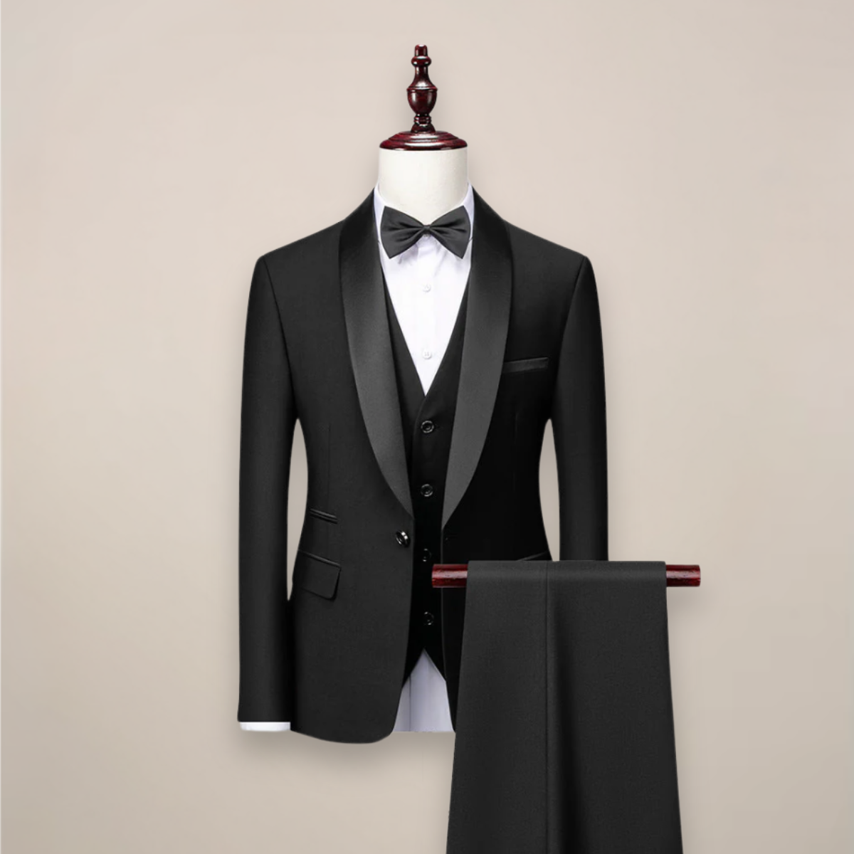 Men's Three-Piece Shawl Lapel Tuxedo – Formal Suit for Weddings & Evening Events