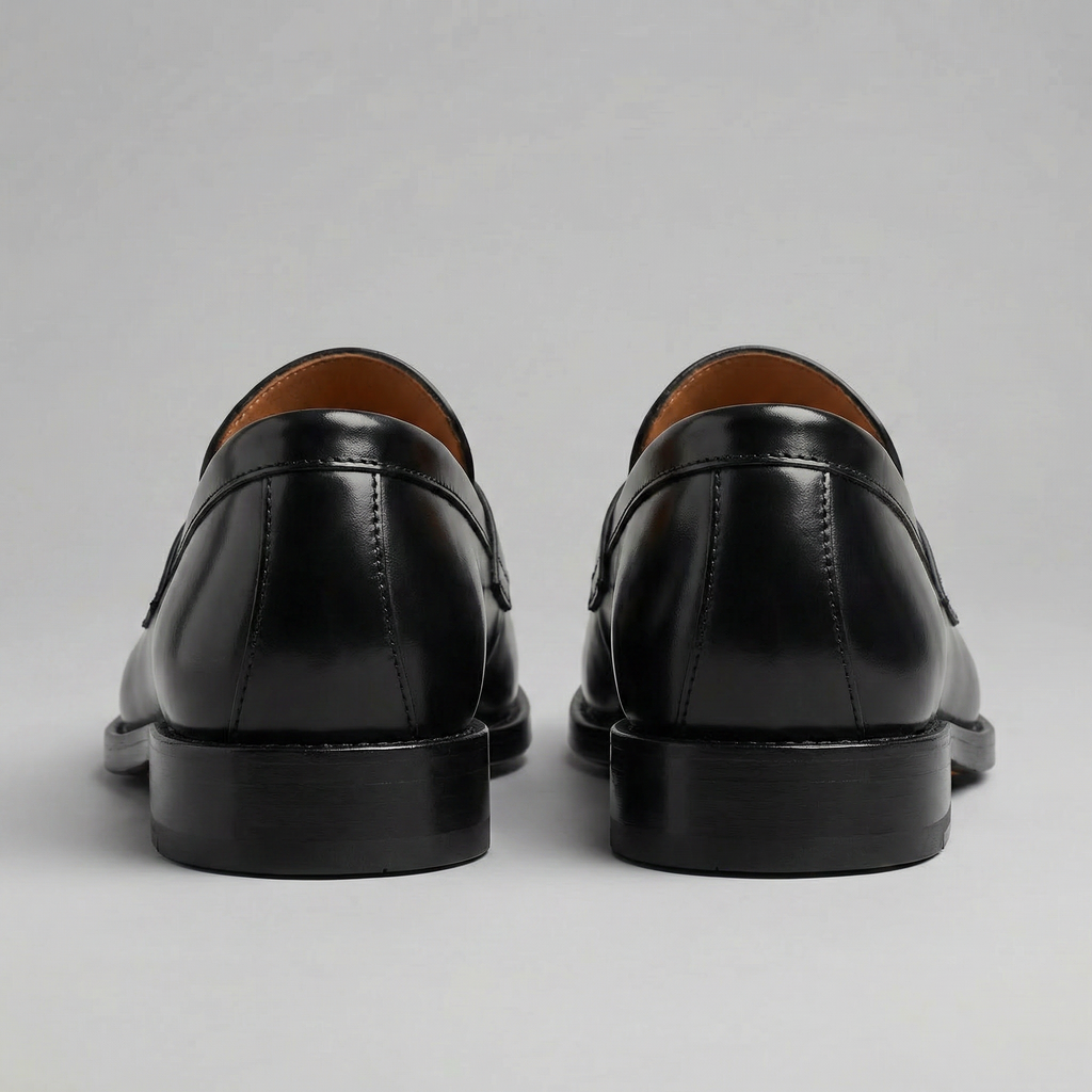 Men's Leather-Look Penny Loafers – Classic Slip-On Smart Casual Dress Shoes