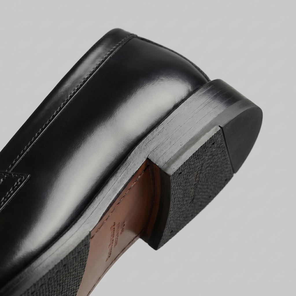 Men's Leather-Look Penny Loafers – Classic Slip-On Smart Casual Dress Shoes