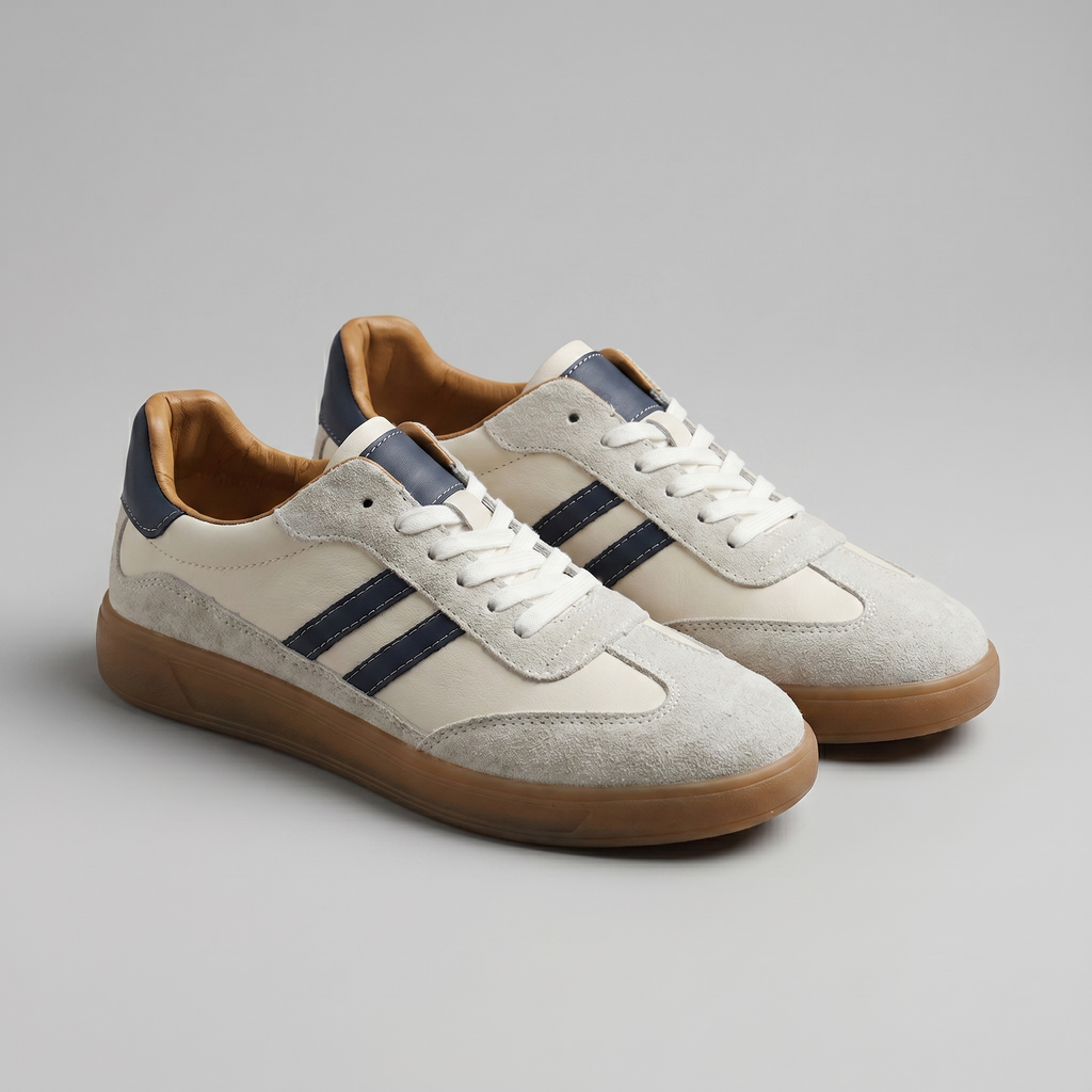 Men's Classic Retro Sneakers – Breathable Mesh Lace-Up Casual Shoes