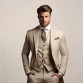 Men's Three-Piece Wedding Suit – Lightweight Jacket, Waistcoat & Trousers