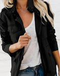 Women's Structured Utility Jacket – Lightweight Zip-Up Jacket with Pockets