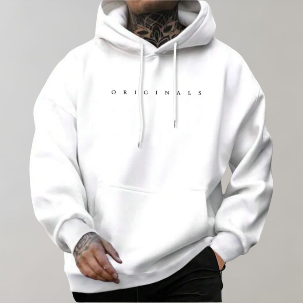 Men's Oversized Pullover Hoodie – Drop Shoulder Drawstring Hooded Sweatshirt